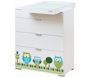 Комод пеленальный со съемной столешницей, дизайн - Summer Owls (Shapito, GT1182W_SUMMER OWLS)